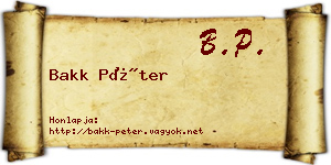 Bakk Péter névjegykártya